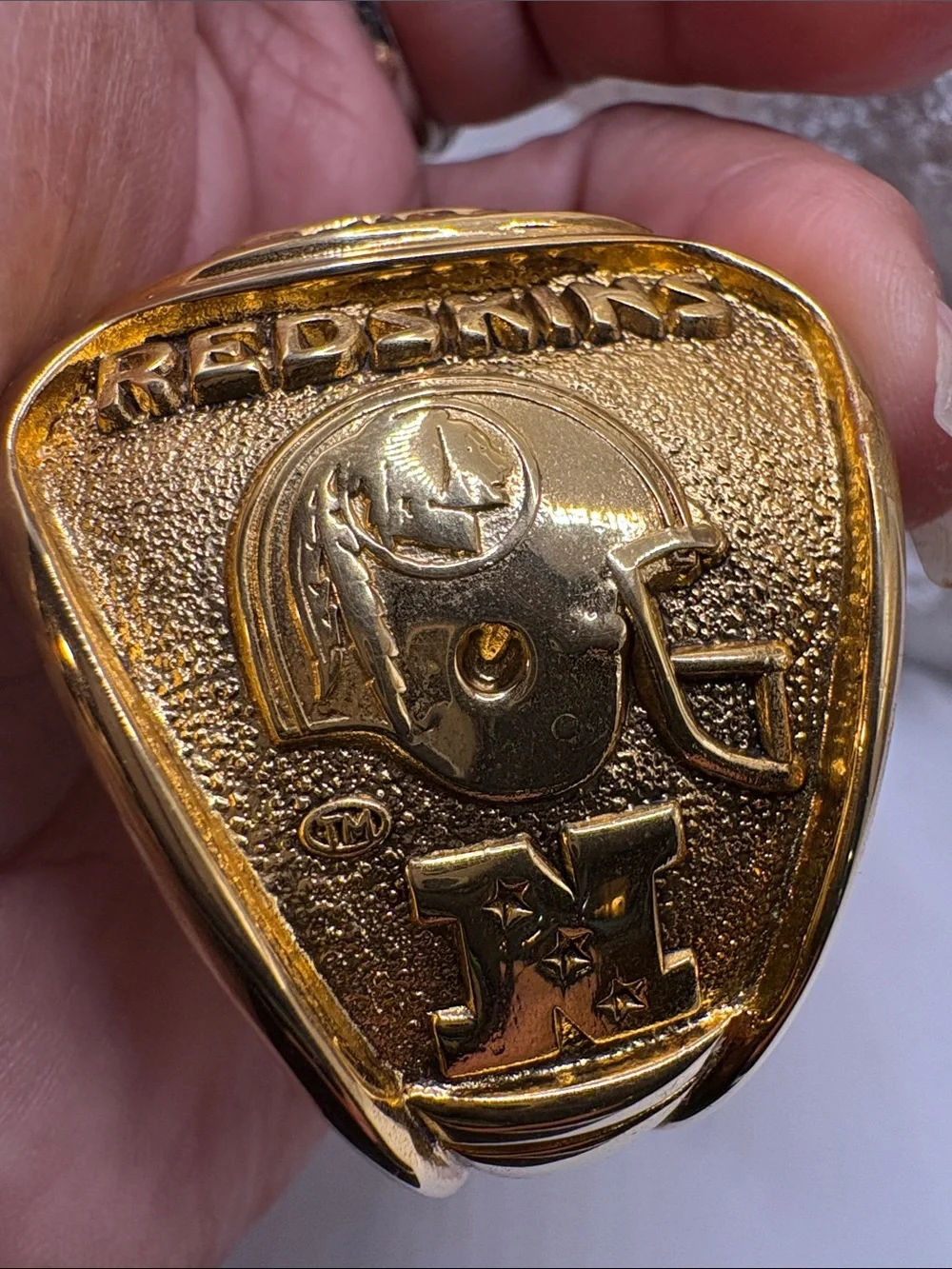 Gold Tone  Redskins Enamel Men's Championship-Style Ring, Paperweight